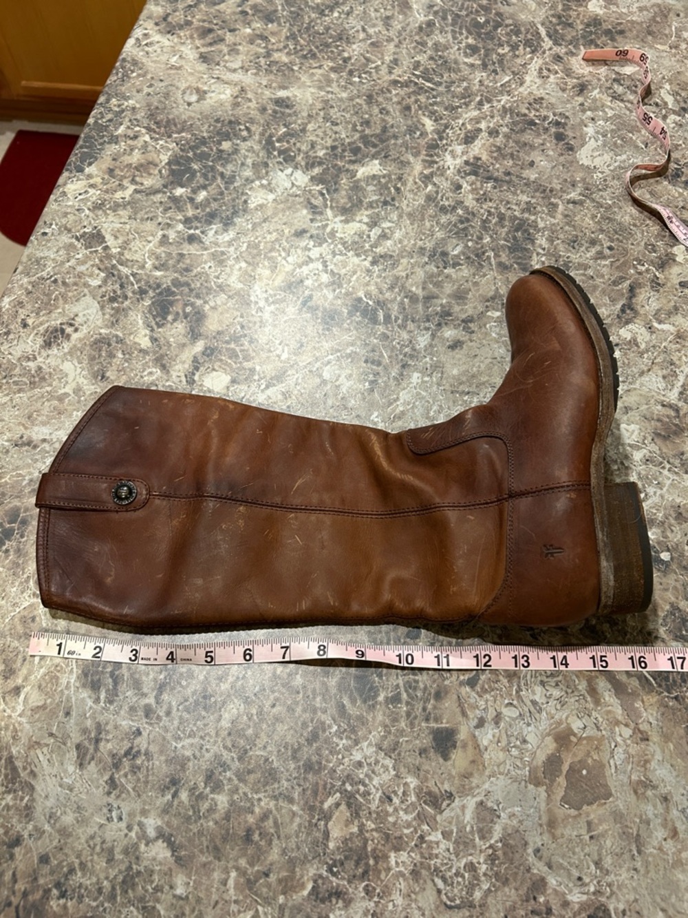 Frye Melissa Button Lug Leather Tall Knee Boots 8 - Picture 9 of 9